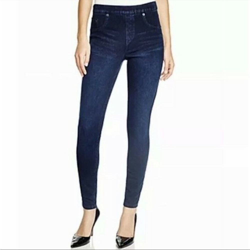 EUC Spanx Jean-ish Leggings in Blue, Size Large Tall (29.5” Inseam)